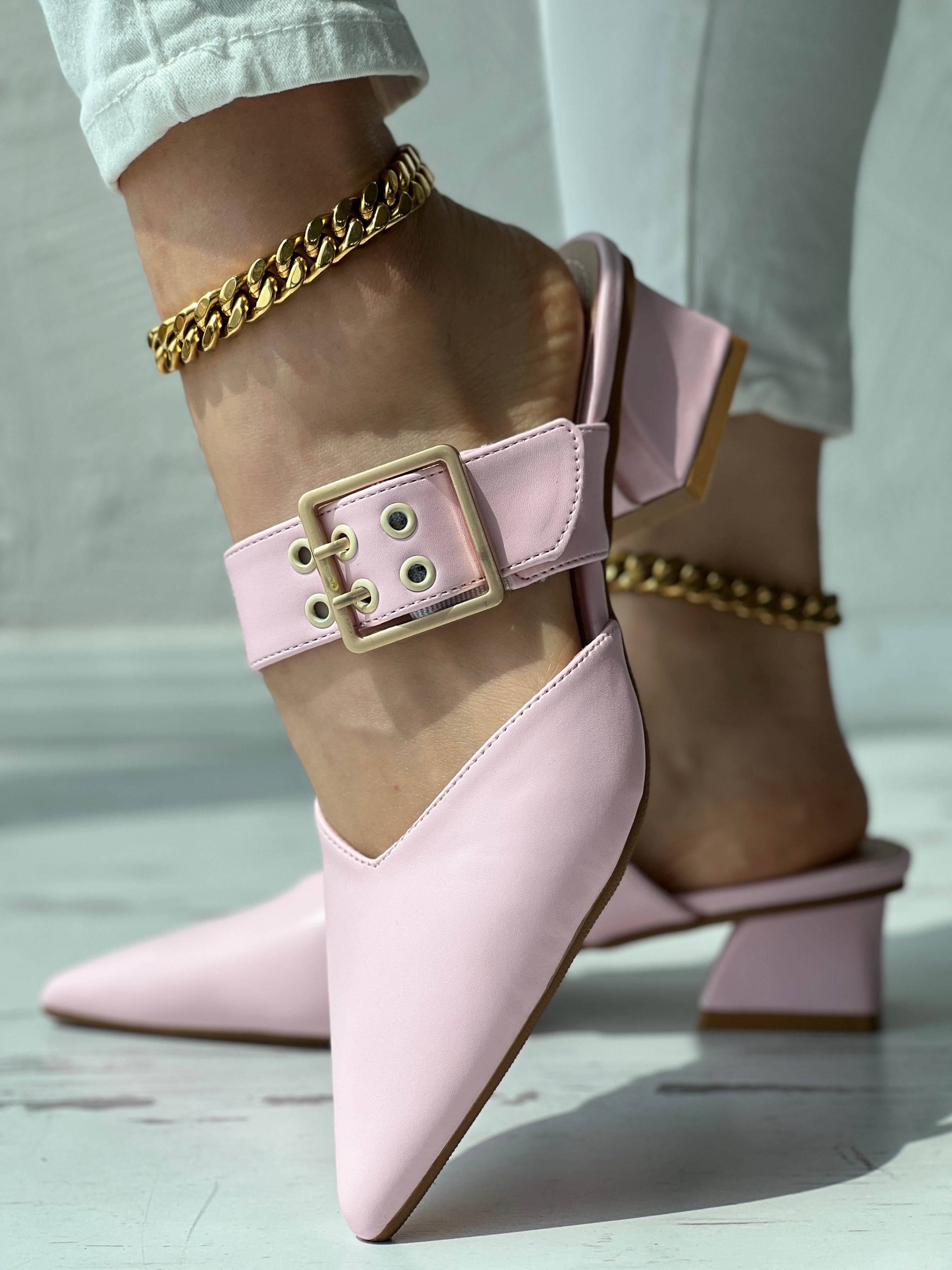 Women Multi-Color Chunky Heel Flower High Heels 7