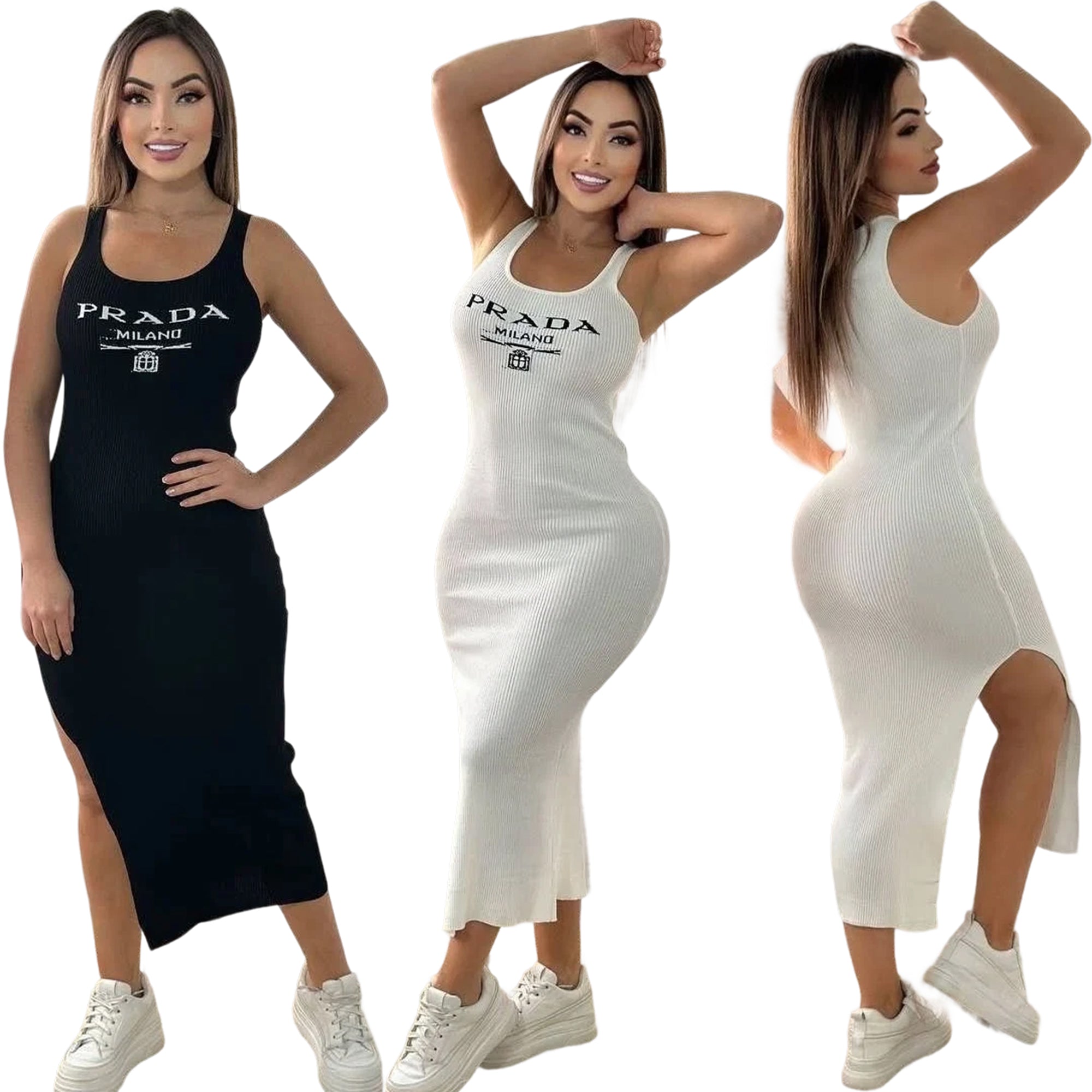 Summer Fashion Embroidered Slim Waist Slit Dress