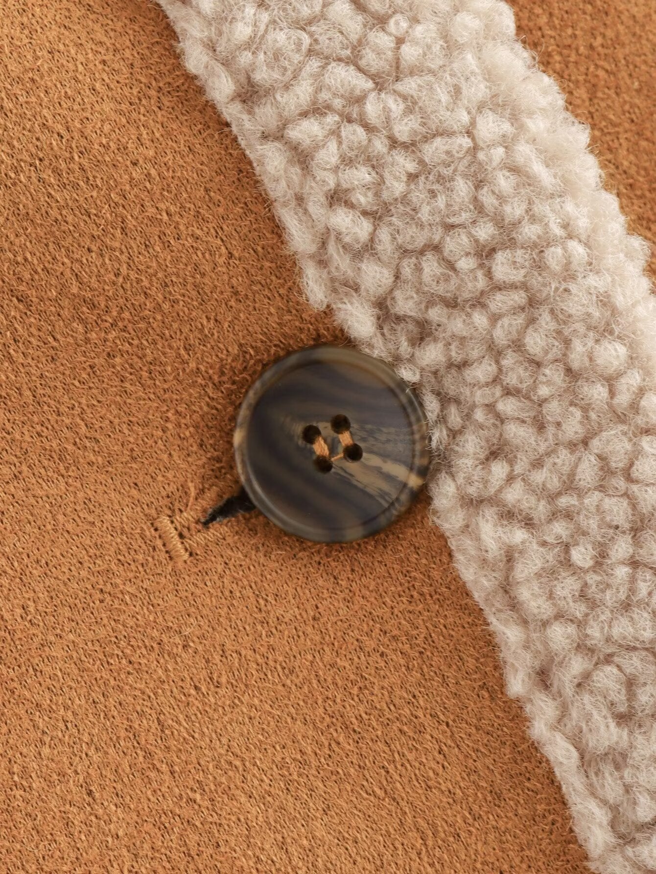 Autumn Winter Women's Woolen Coat Turndown Collar Loose Fur Fleece Jacket 22