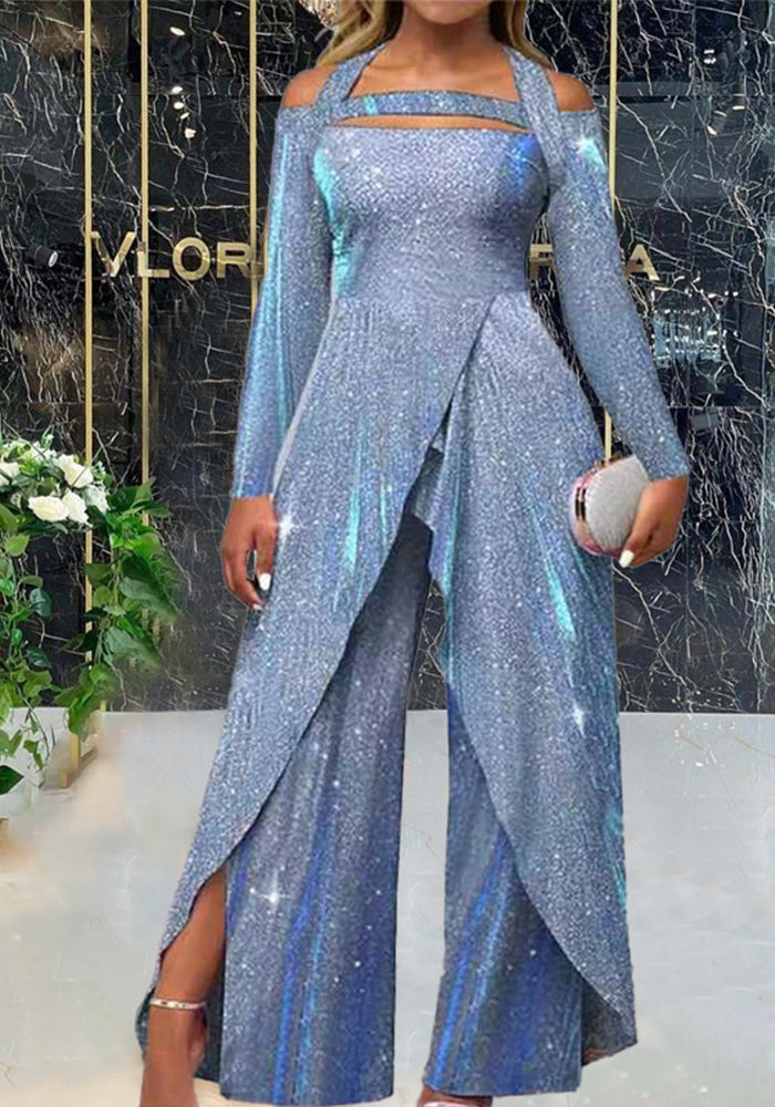 Women Sexy Sequined Irregular Design Chic Jumpsuit