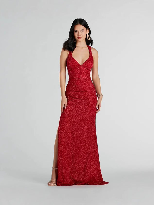 Women Sexy Backless Lace-Up Dress 3