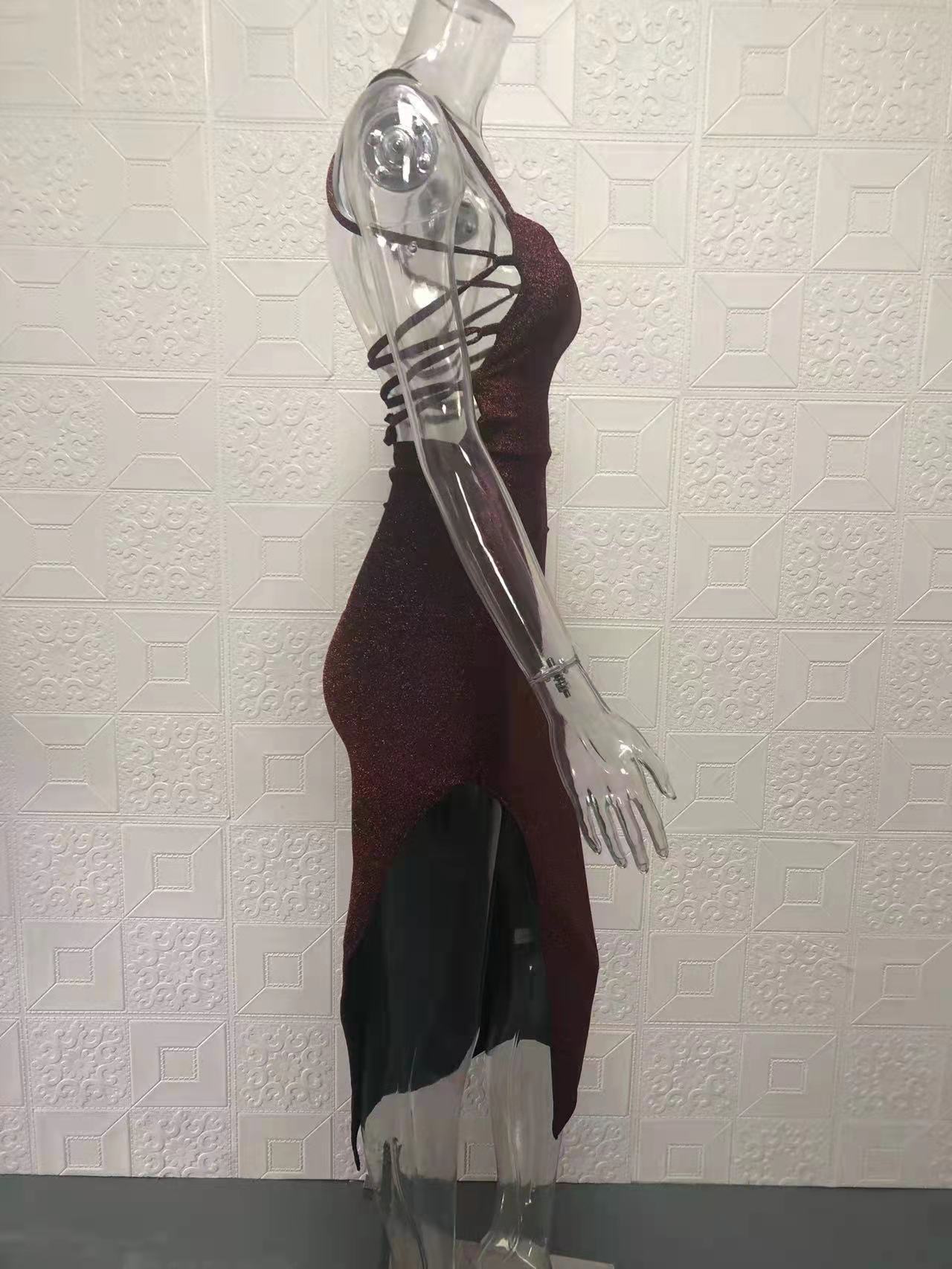 Women's Fashion Sexy Strap Low Back Square Neck Dress 17