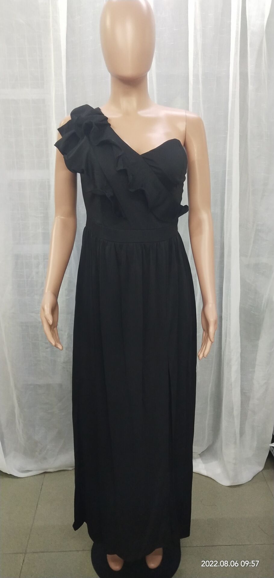 Women's Sleeveless Ruffle Hem Slit Dress 25