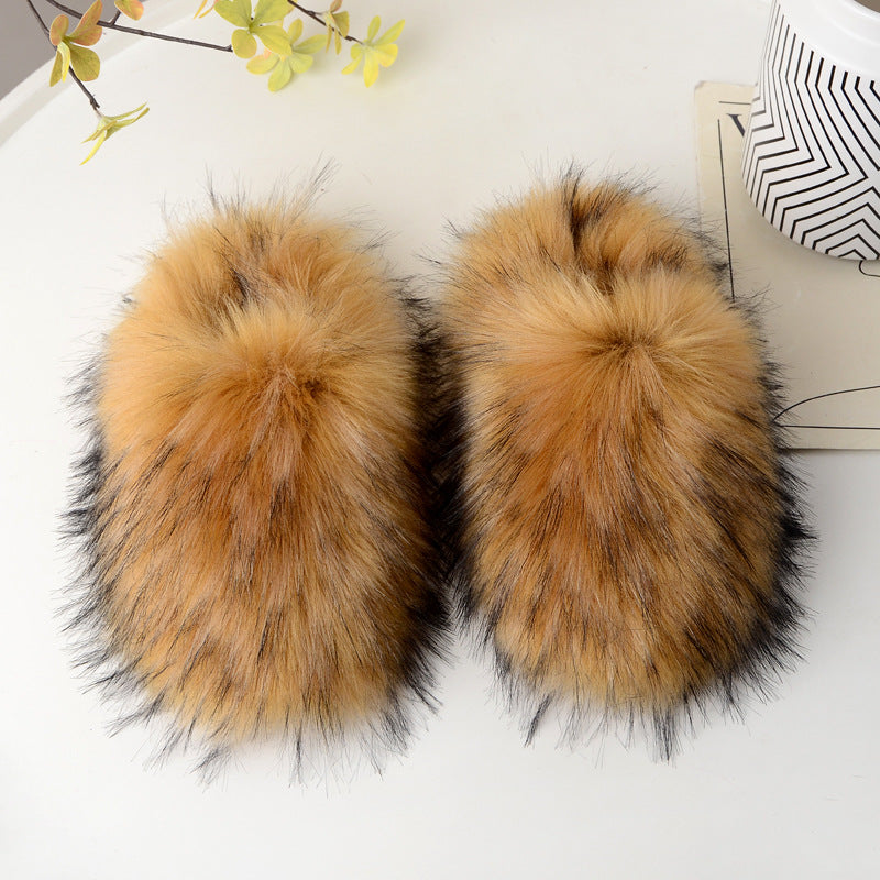 Women Furry Home Furry Warm Slippers