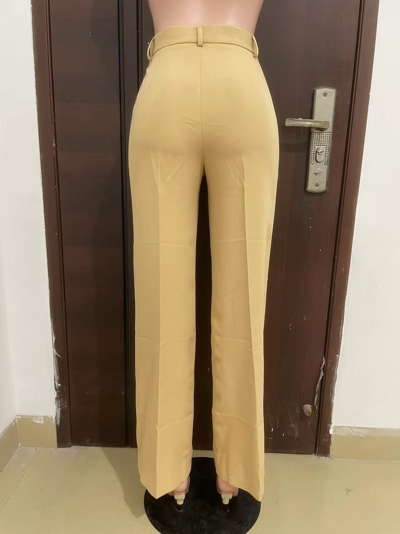 Women's Spring Autumn Winter High Waist Straight Wide Leg Casual Pants 15