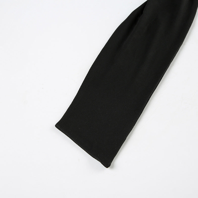 Women American asymmetrical off-shoulder metal button streamer Tank Top 16