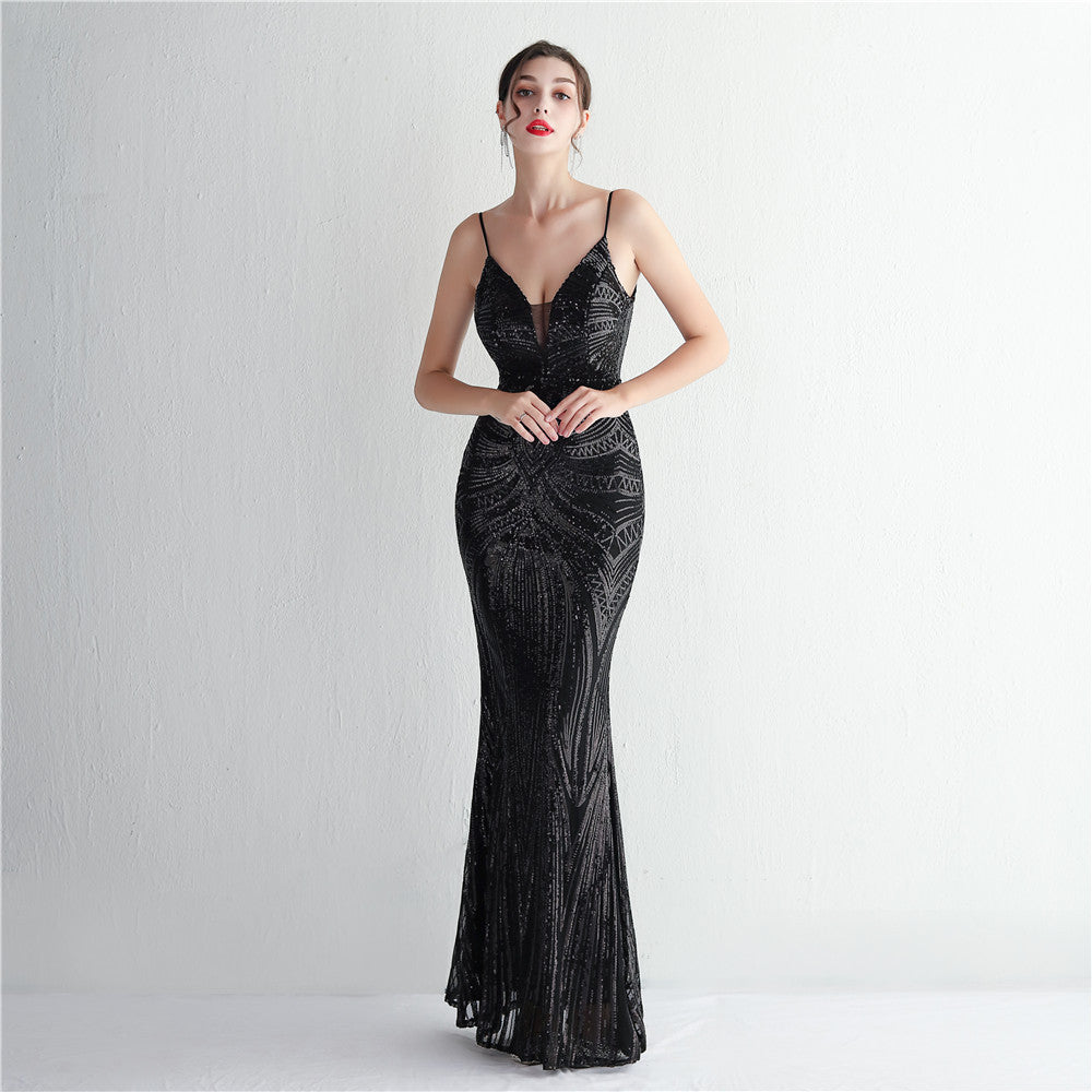 Long Sequins Plus Size Costume Formal Party Evening Dress 17