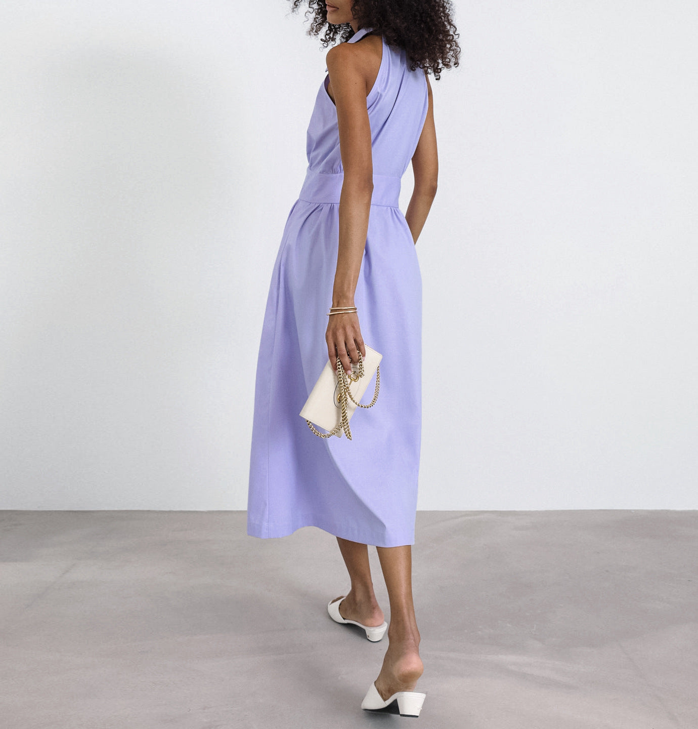 Women Summer Sexy Purple Elegant Sleeveless Halter Neck Dress 24