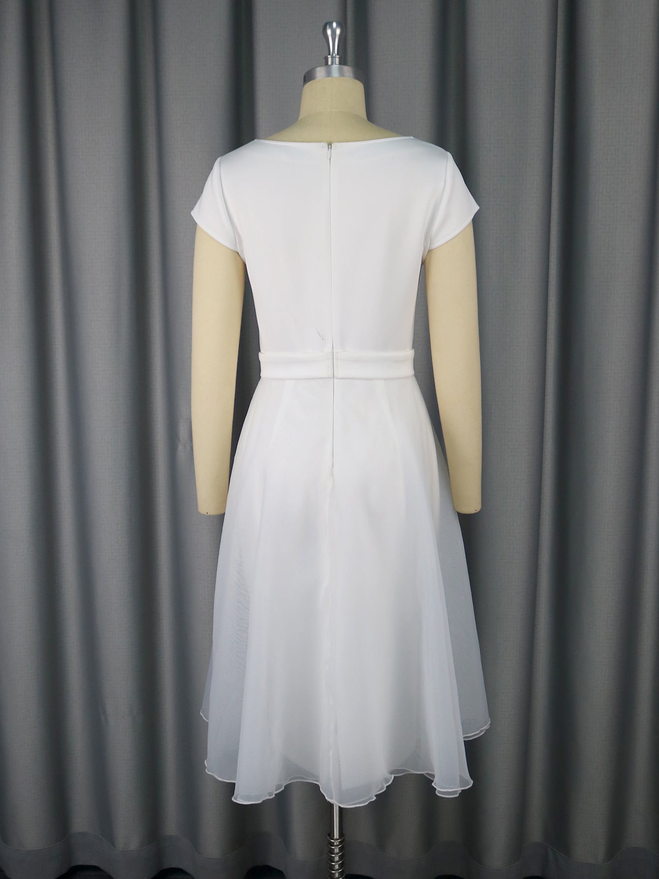 Women Square Neck Patchwork Mesh Party Dress 10