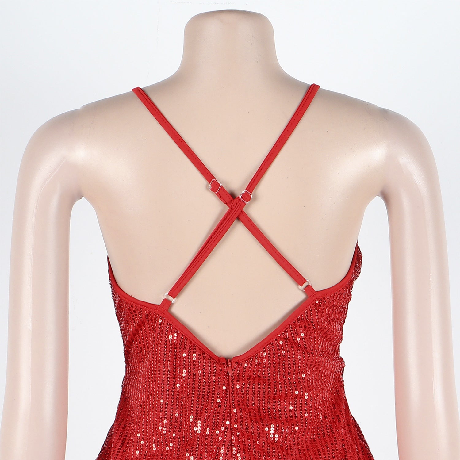 Sexy sequin strap slit dress nightclub dress 45