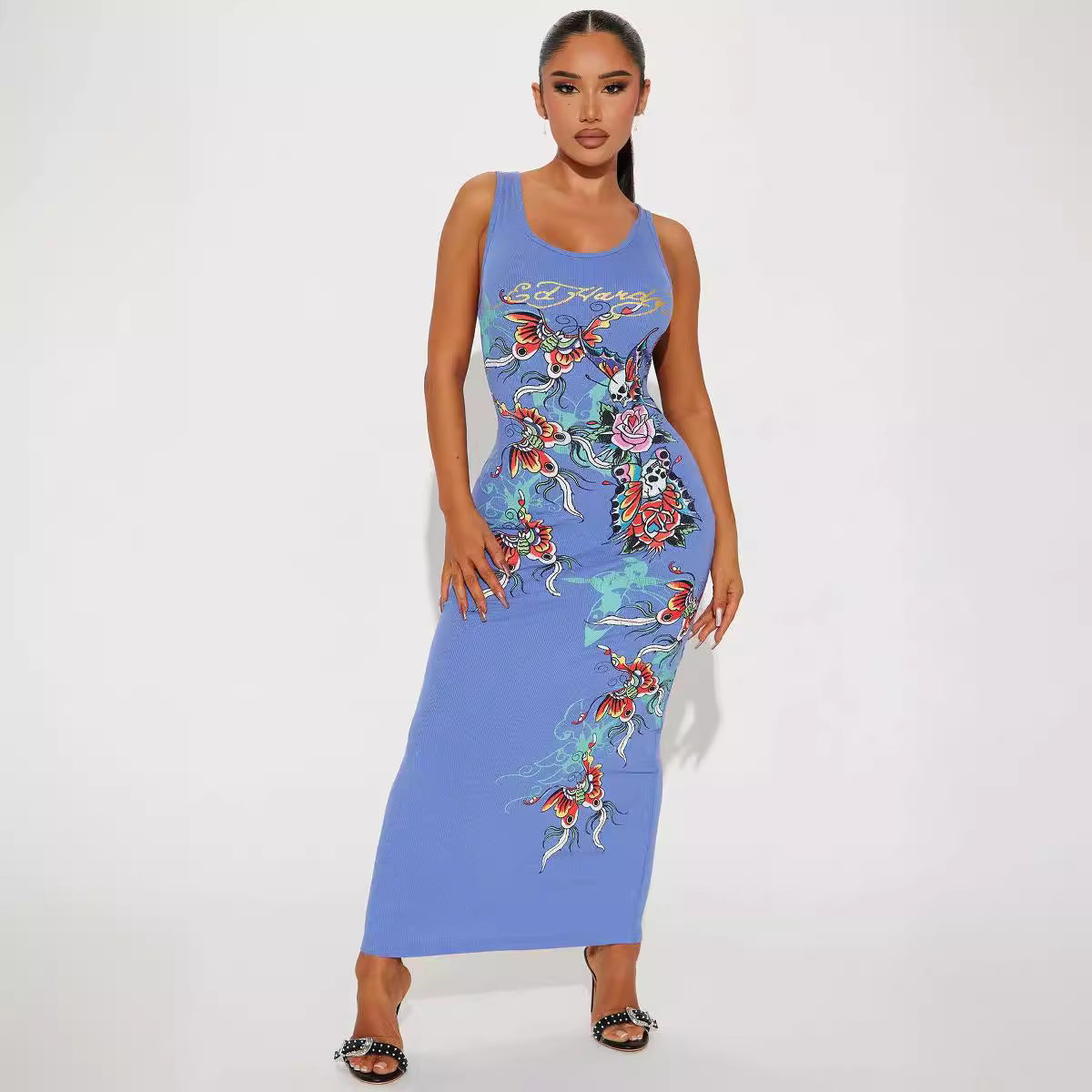 Women's Fashion Print Slim Dress 5