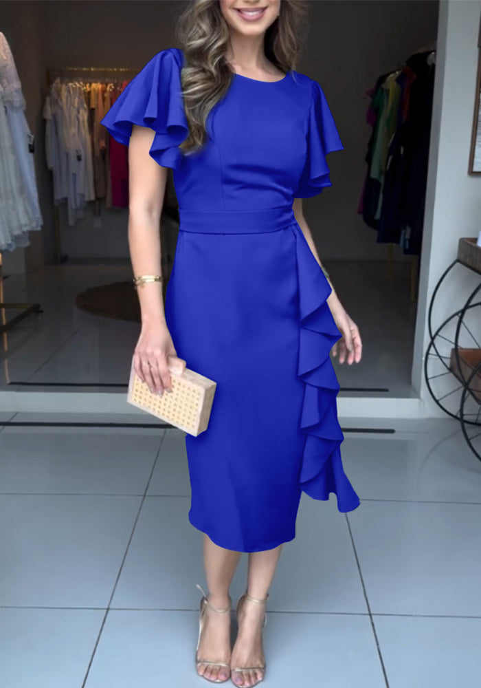 Women Multi-layered Ruffle Short Sleeve Dress