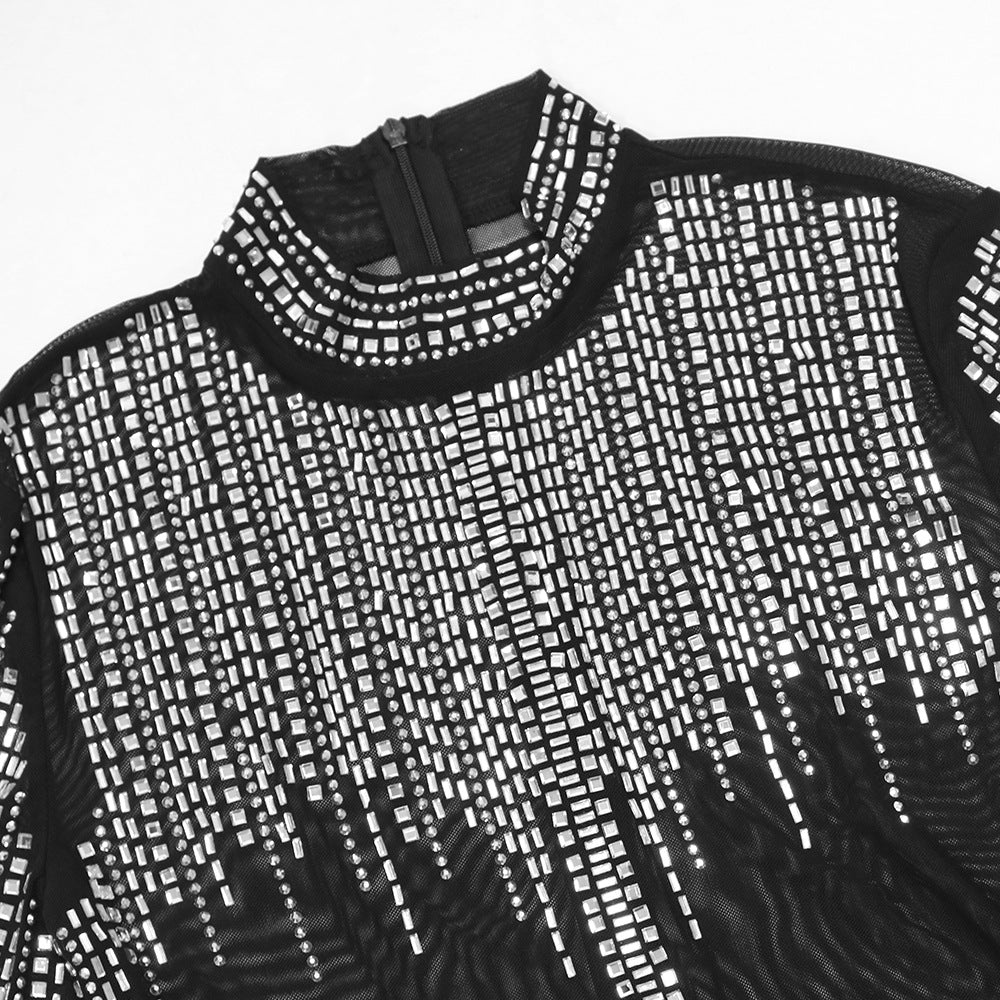 Women Round Neck Beaded Jumpsuit 11