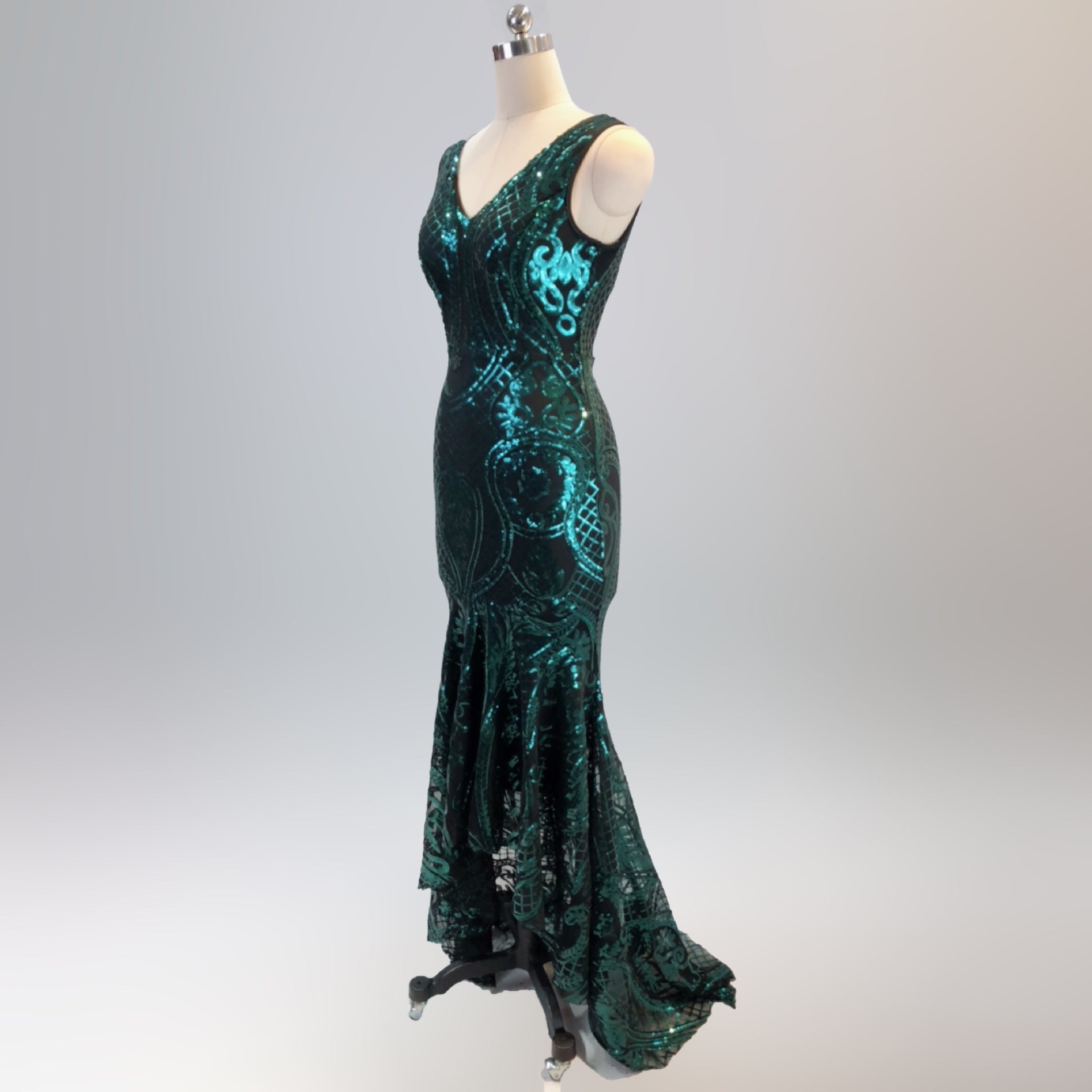 Evening dress female v-neck sexy sequins mermaid party dress dinner dress 13