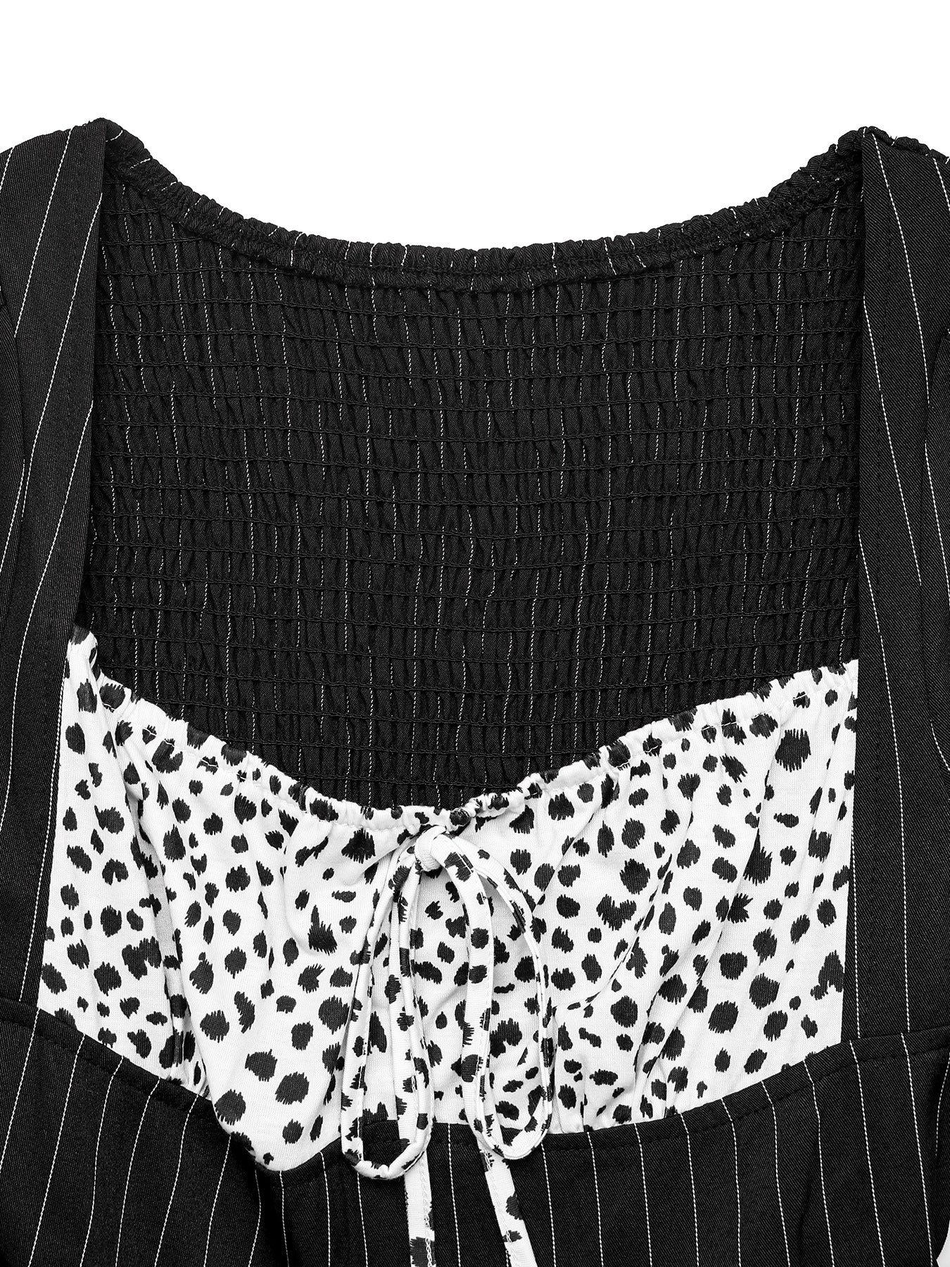 Elegant Contrast Patchwork Striped Long-Sleeve Autumn Dress 9