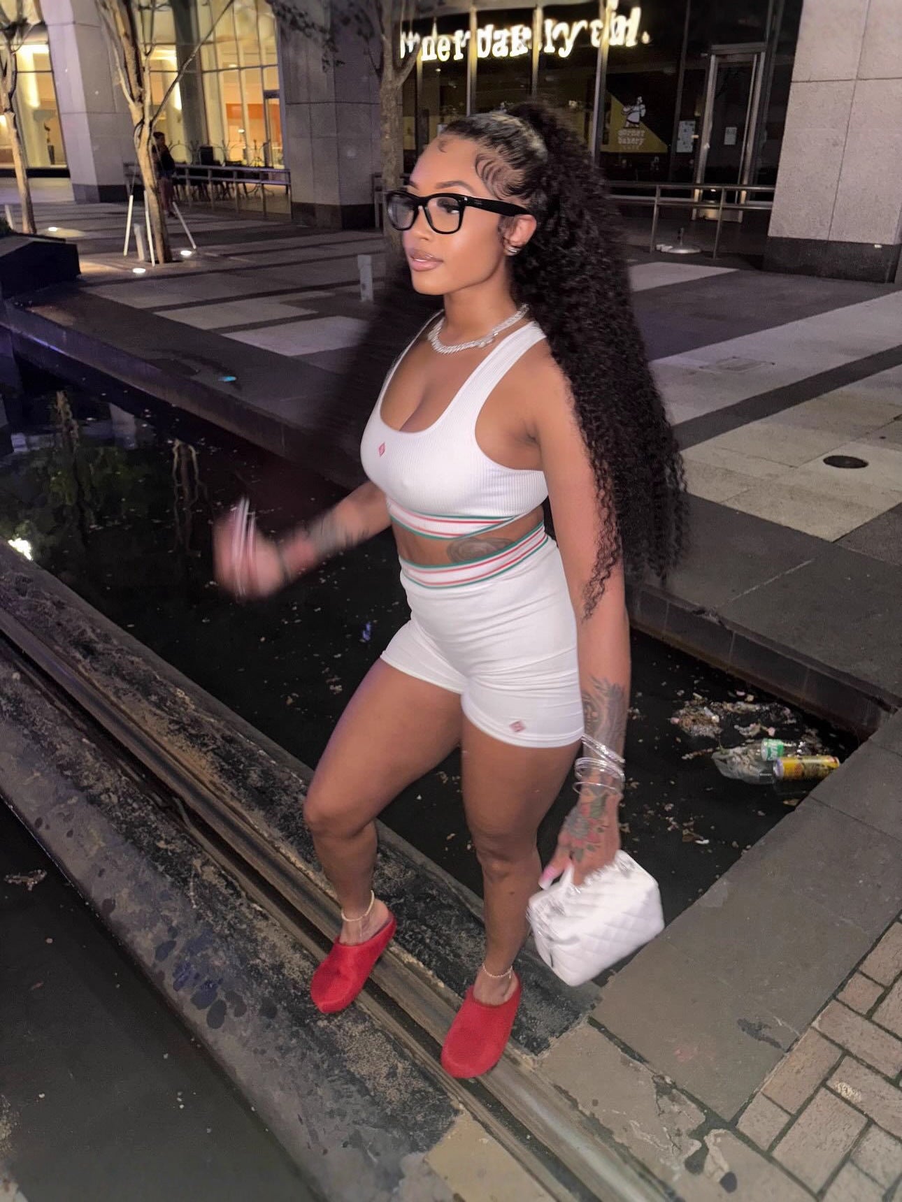 Women Retro Casual Street Sexy Print Tank Top and Shorts Two-Piece Set 3