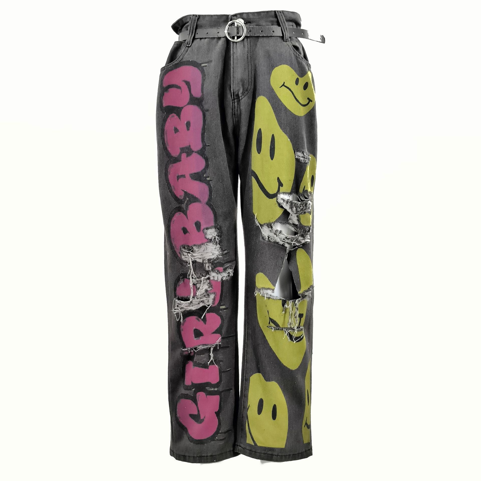 Women washed denim cargo Pants 16