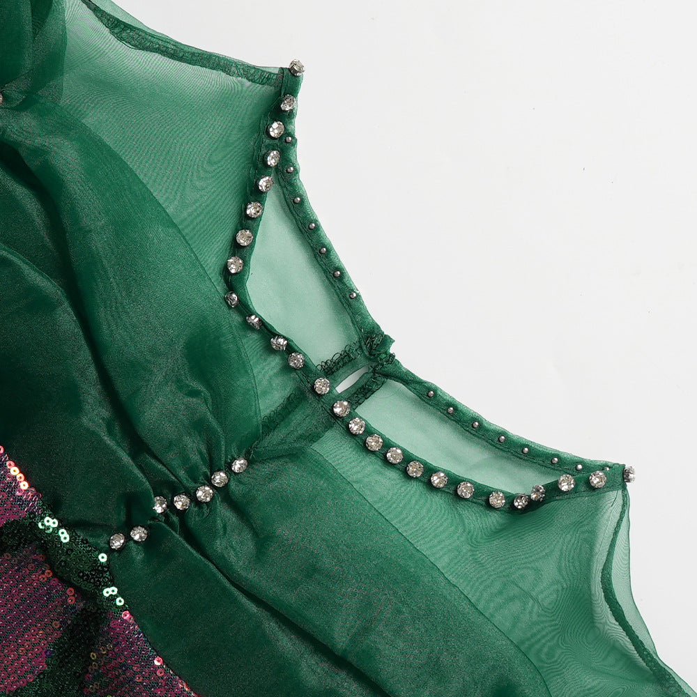 Plus Size Women Sequin Party Fishtail Dress 19