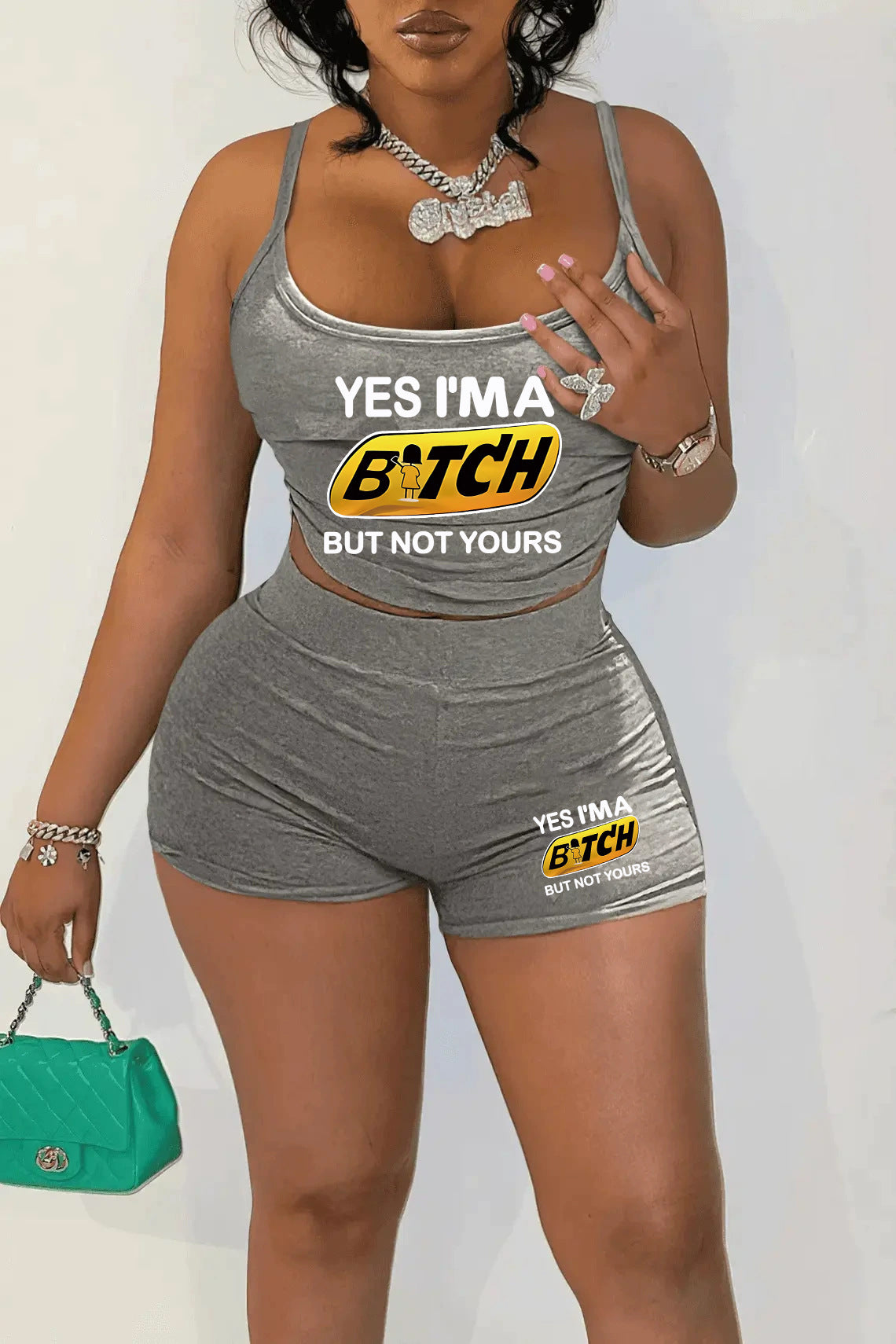 Sexy Women’s Printed Vest Shorts Two Piece Set 17