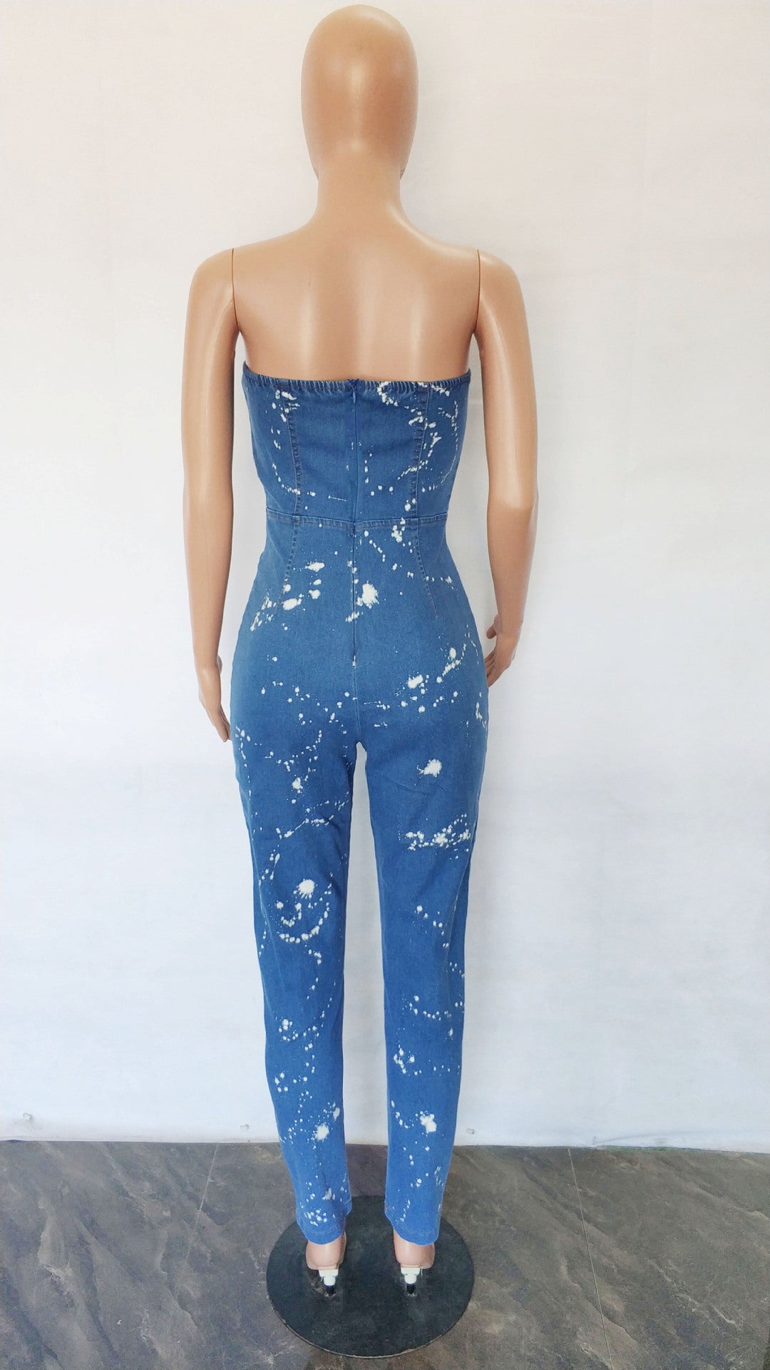 Casual Fashion Strapless Women's Fit Denim Jumpsuit 6