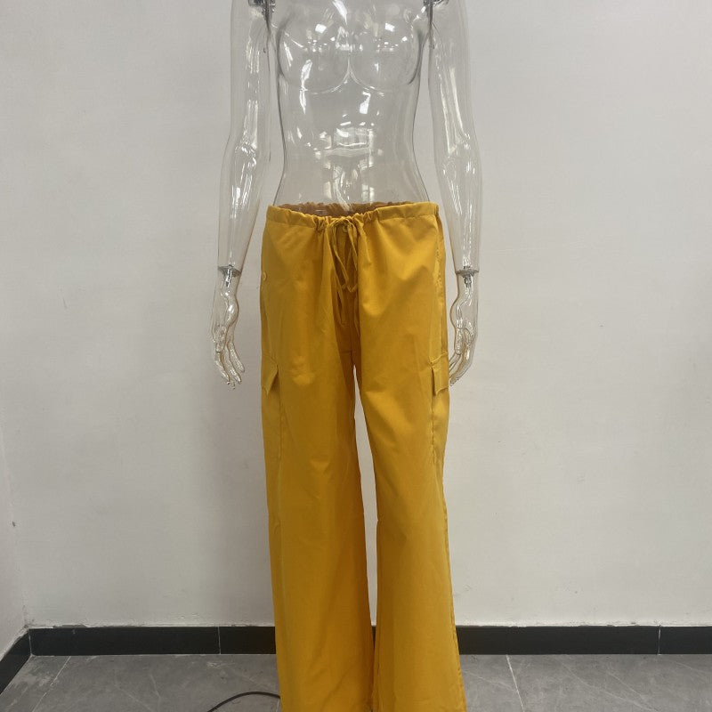 Street Loose Cargo Pants Autumn Fashion Casual Low Waist Plus Size Slim Fit Trousers 18