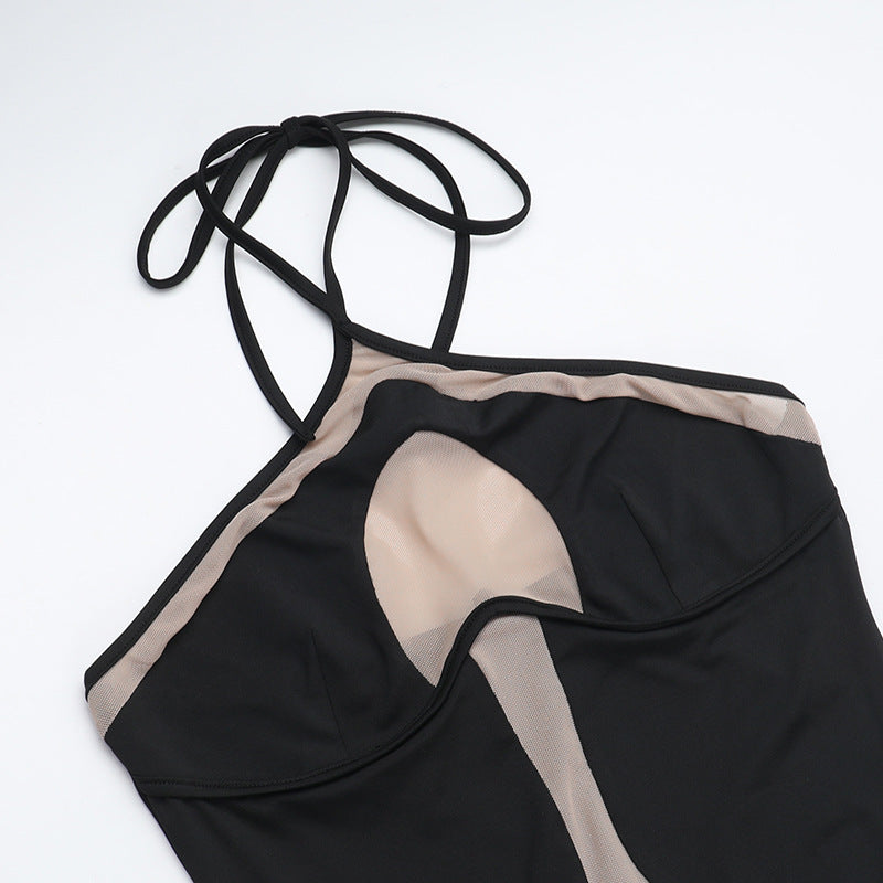 Women Halter Neck suspender hollow sexy dress 8