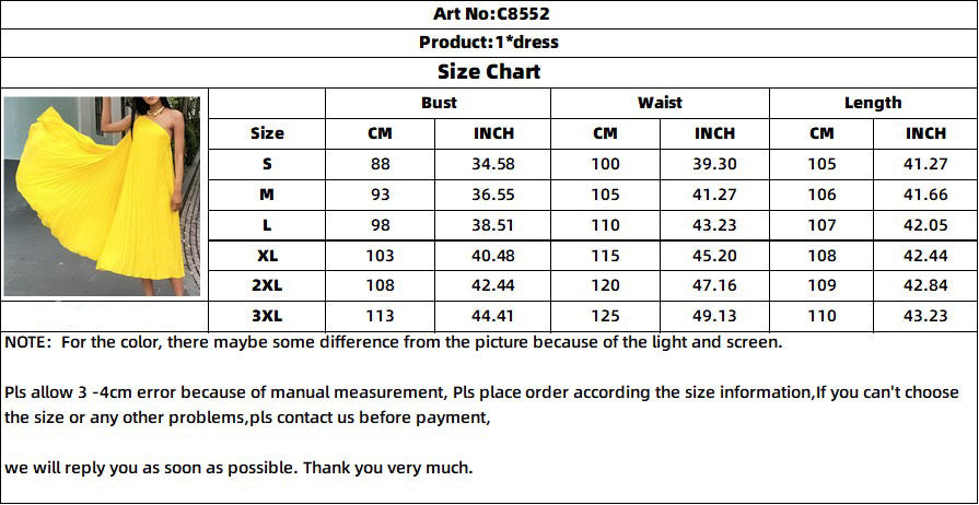 Women Elegant Solid Pleated Sleeveless Slash Shoulder Dress 11