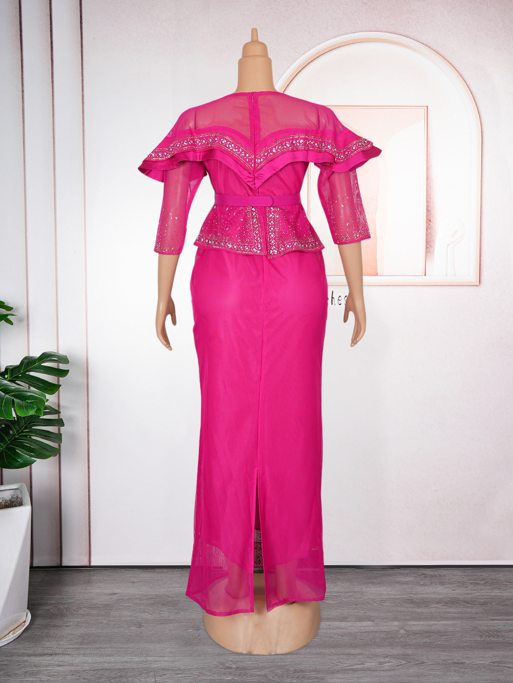 African Women's Clothing Sexy Beaded Dress 12