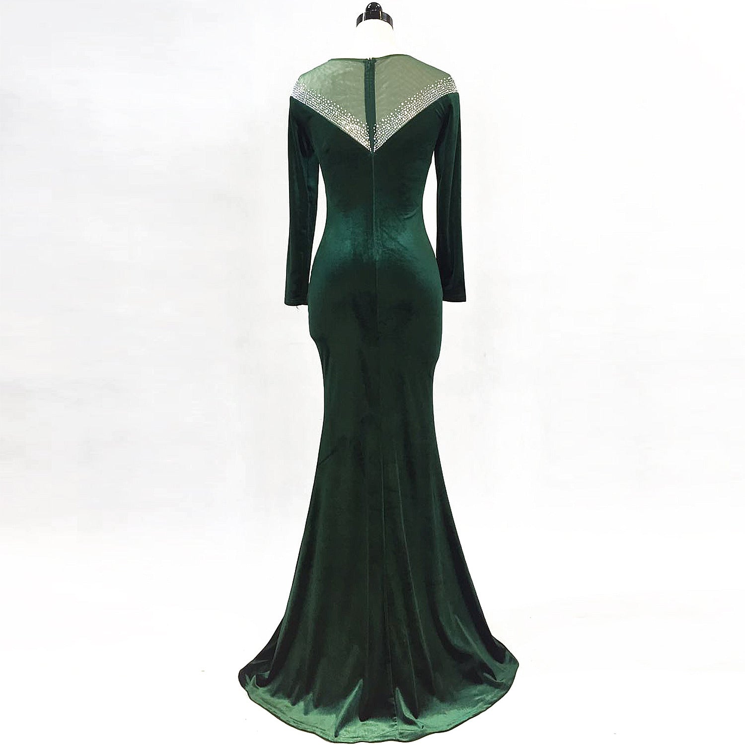 velvet Formal Party Evening Dress Winter Long Sleeve Corporate Annual Meeting Long Fishtail Party Dress 27