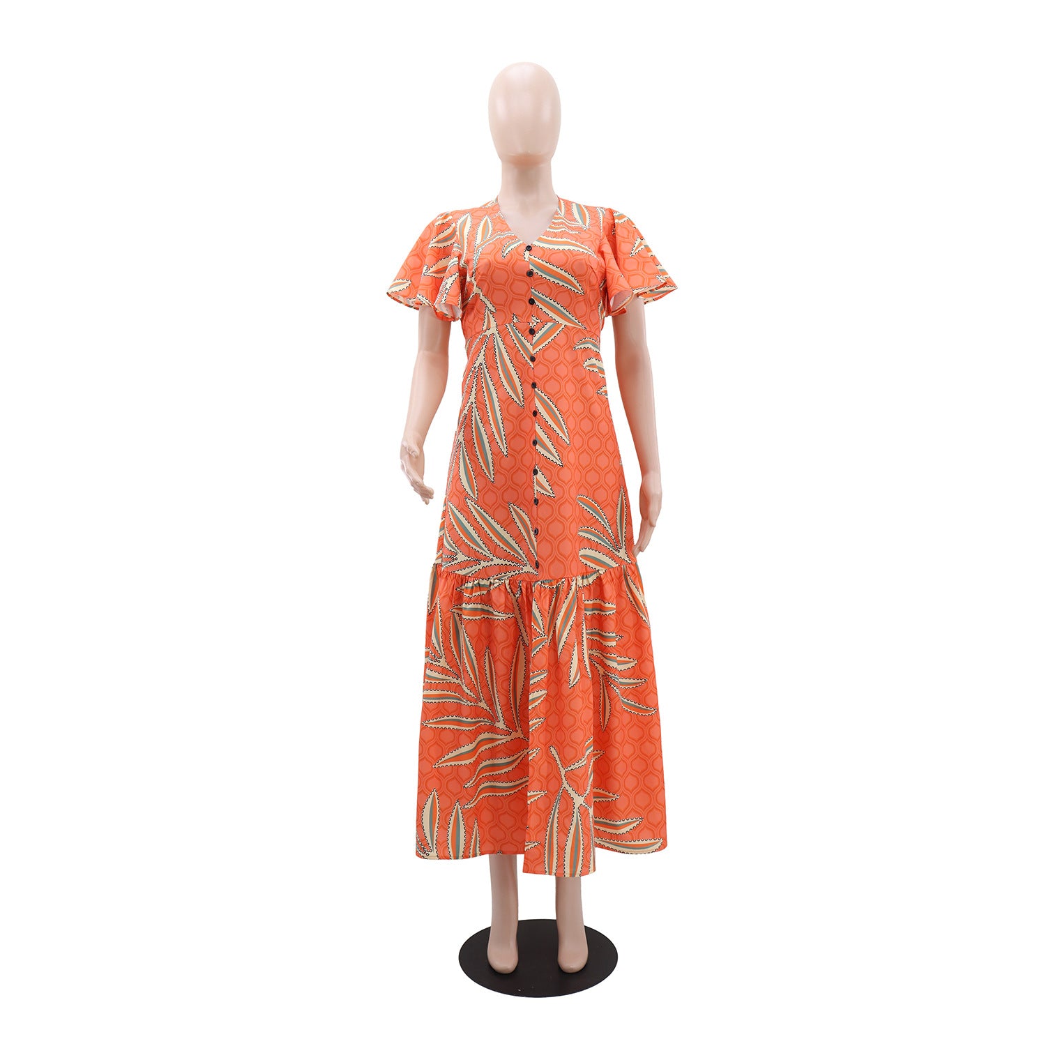 Women Holidays Casual Lace-Up Printed Dress 5