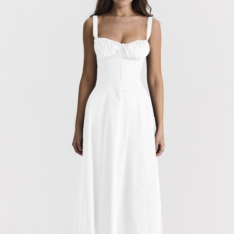 Women French summer elegant Strap Dress 8