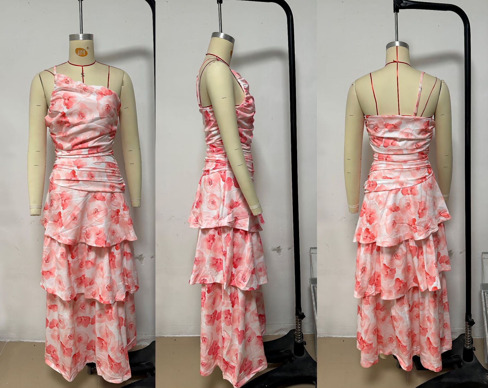 Women Summer One-shoulder strap print dress 7