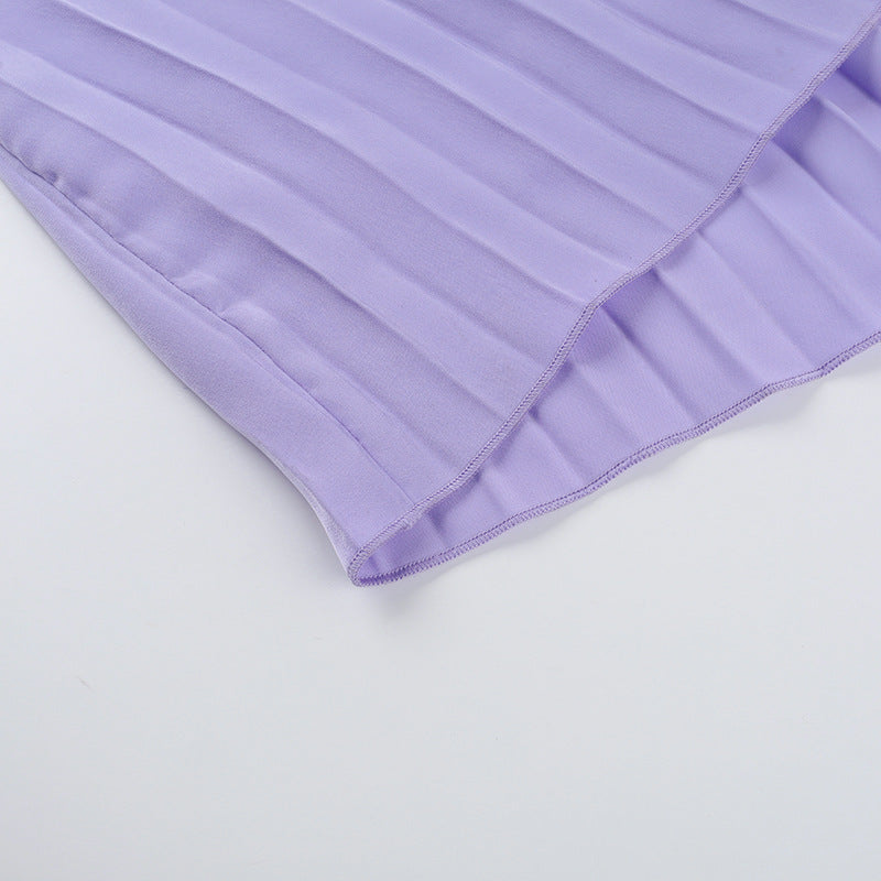 Summer Sexy Low Back Tie Holidays Pleated Strap Long Dress 12