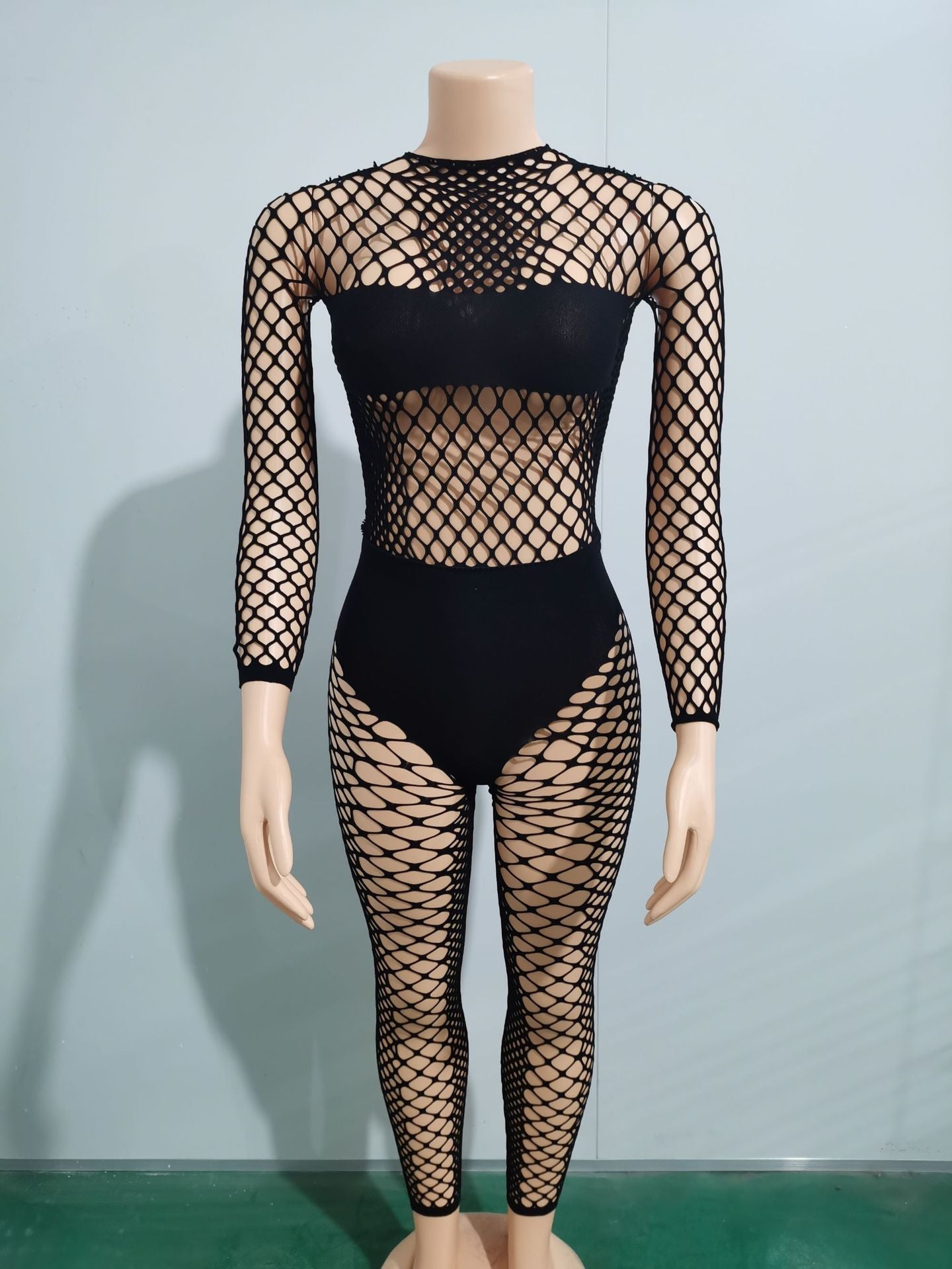 Women hollow sexy mesh two-piece set 7