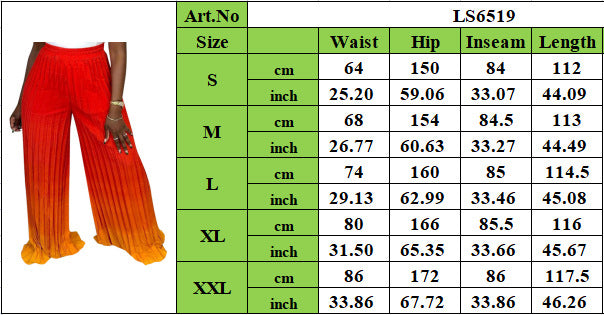 Women's Fall Winter Fashion Gradient Loose Pleated Casual Pants 7