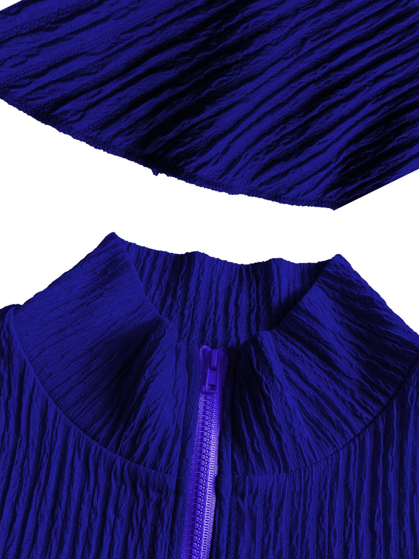 Women Solid Zippered Cropped Top Two-piece set with ruffled skirt 58