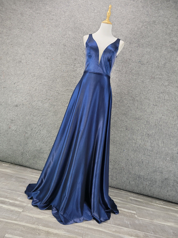 Straps Deep V Sexy Chic Formal  Party Dress A Swing Evening Dress（Processing time need 3-6 days） 7