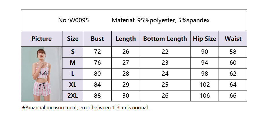 Women Letter striped camisole and shorts loungewear two-piece set 8