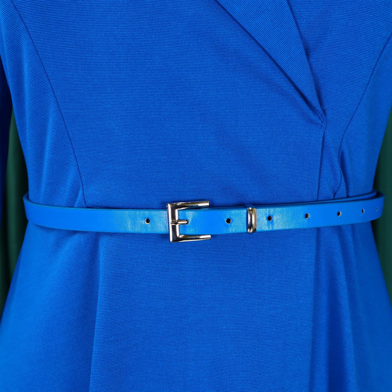 Women's Autumn Winter Fashion V-Neck Solid Color High Waist African Dress 28