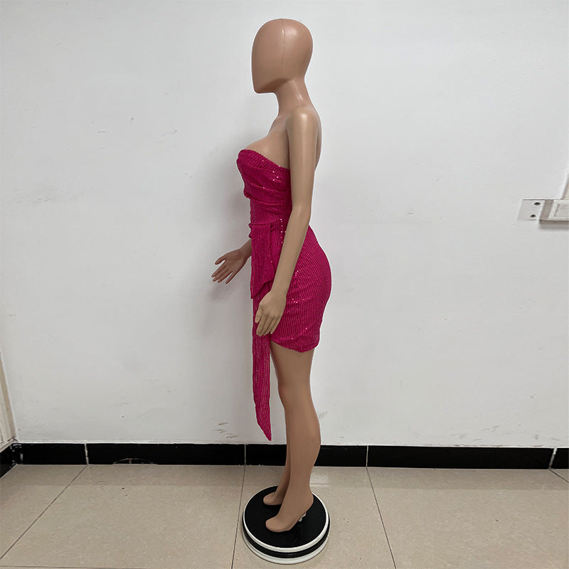 Women Summer Sleeveless Off Shoulder Backless Mini Dress 42