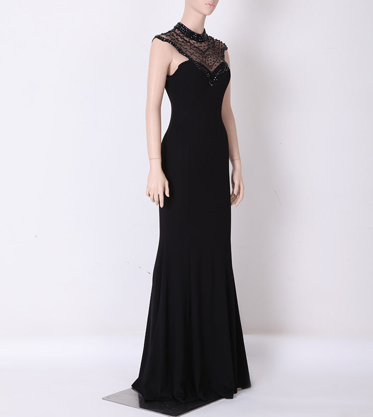 Women Formal Party Mermaid Black Evening Dress 9