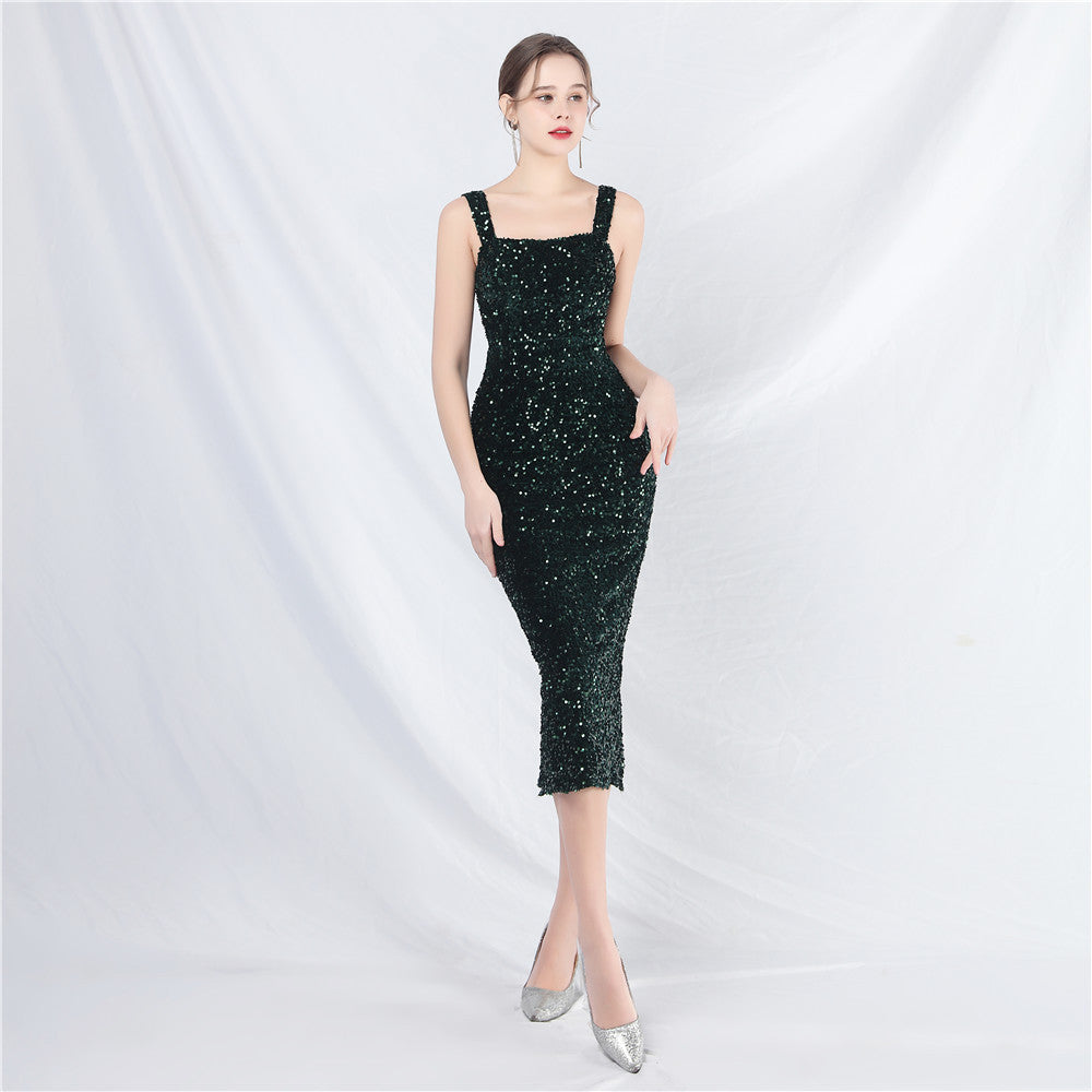 Elegant Strap Sequin Party Dress 9