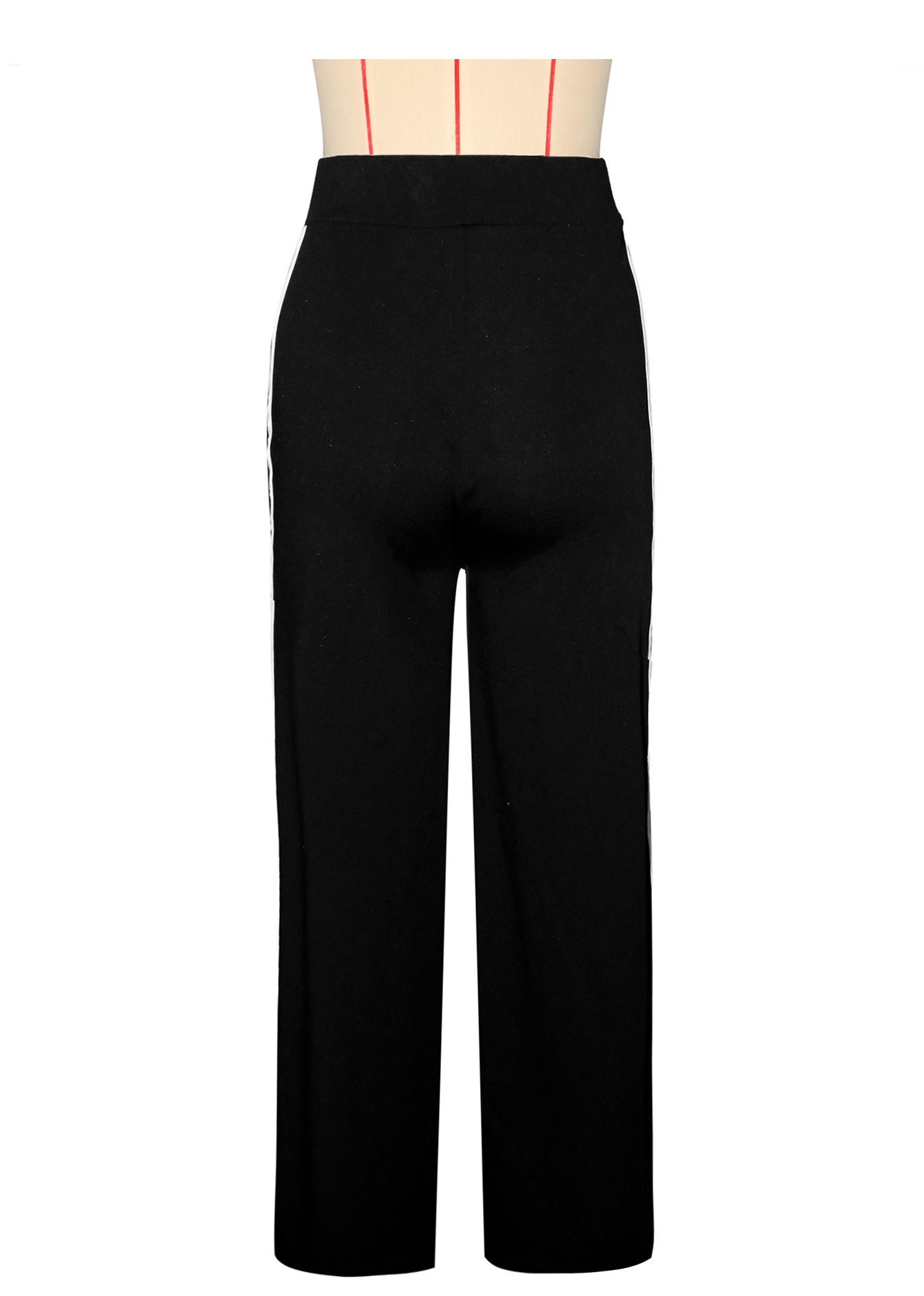 Women's Side Stripe High-Waist Straight Leg Casual Pants 9