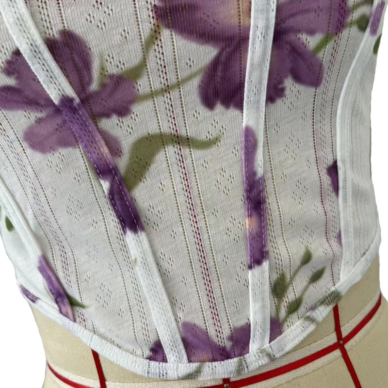 Women's Sexy Printed Camisole Slim Bodycon Skirt Two Piece Set 20