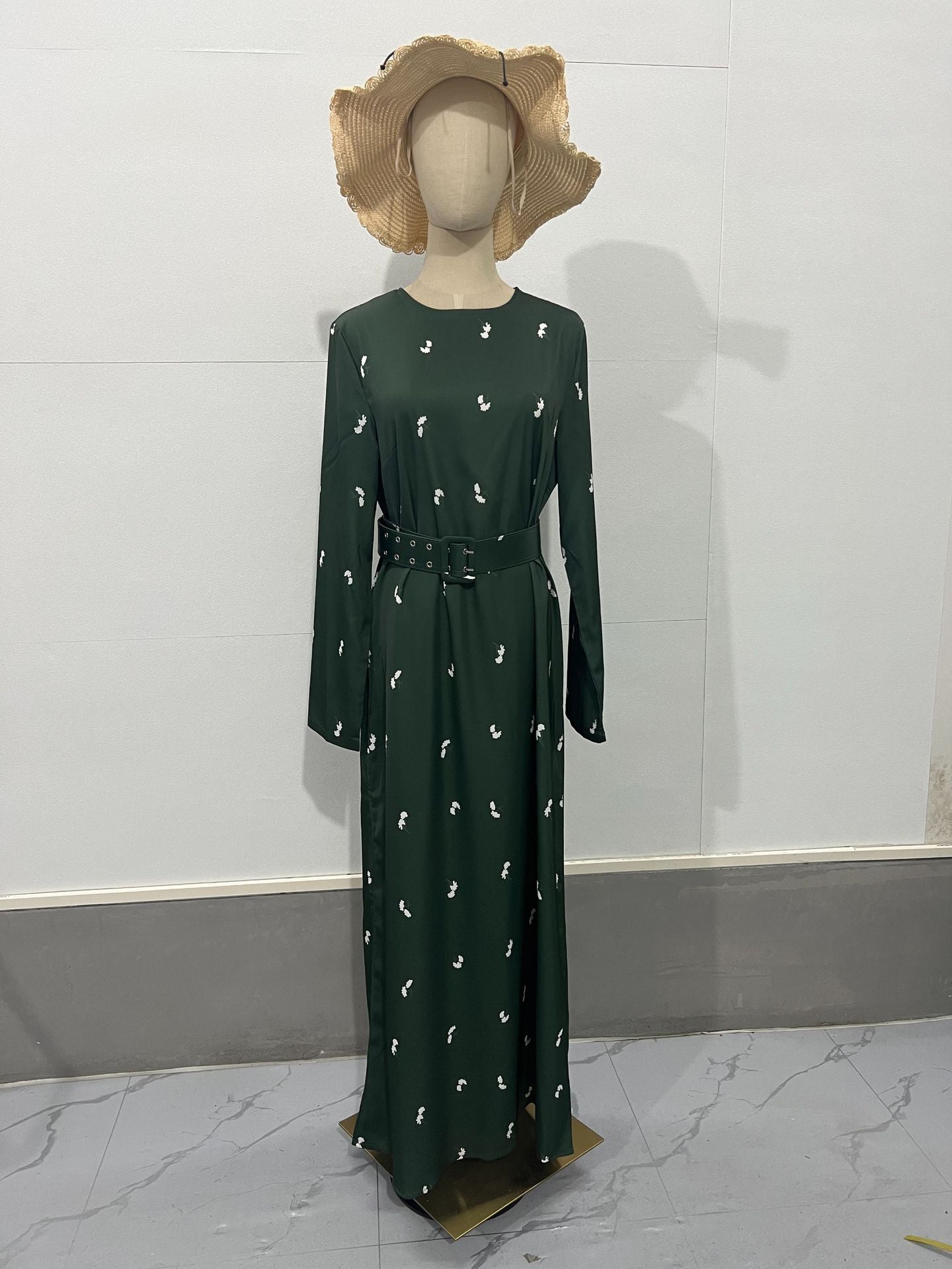 Autumn Fashion Chic Long Sleeve Slim Fit Ruffled A-Line Long Dress 7