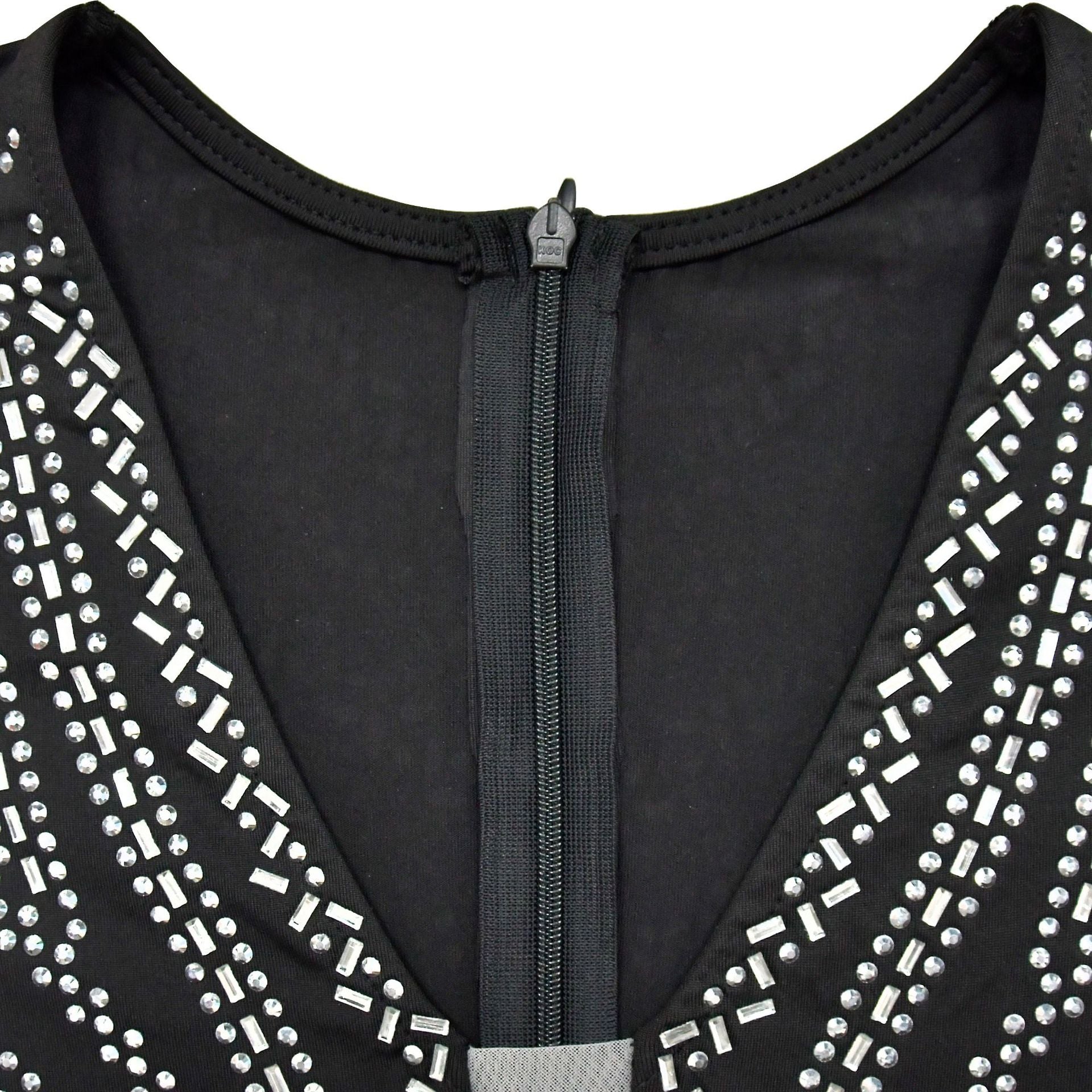 Fashion Women's Solid Color Beaded Long Sleeve Slit Maxi Dress 20