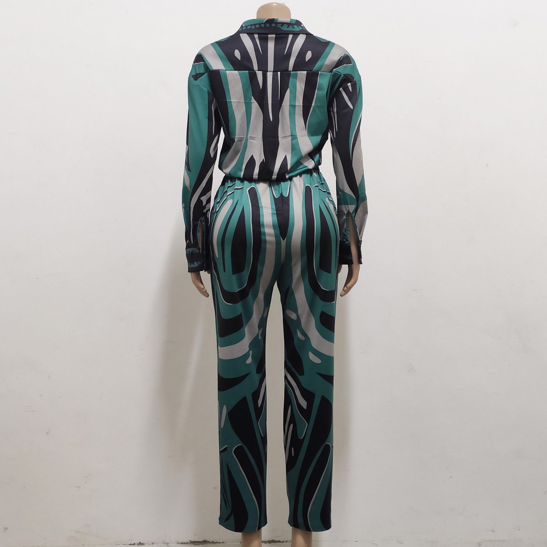 Casual Fashionable Digital Printed Women's Two-Piece Pants Set 10