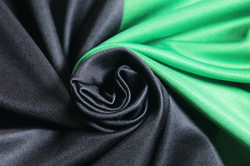 Women Colorblock Lace Off Shoulder Slash Shoulder Dress 16