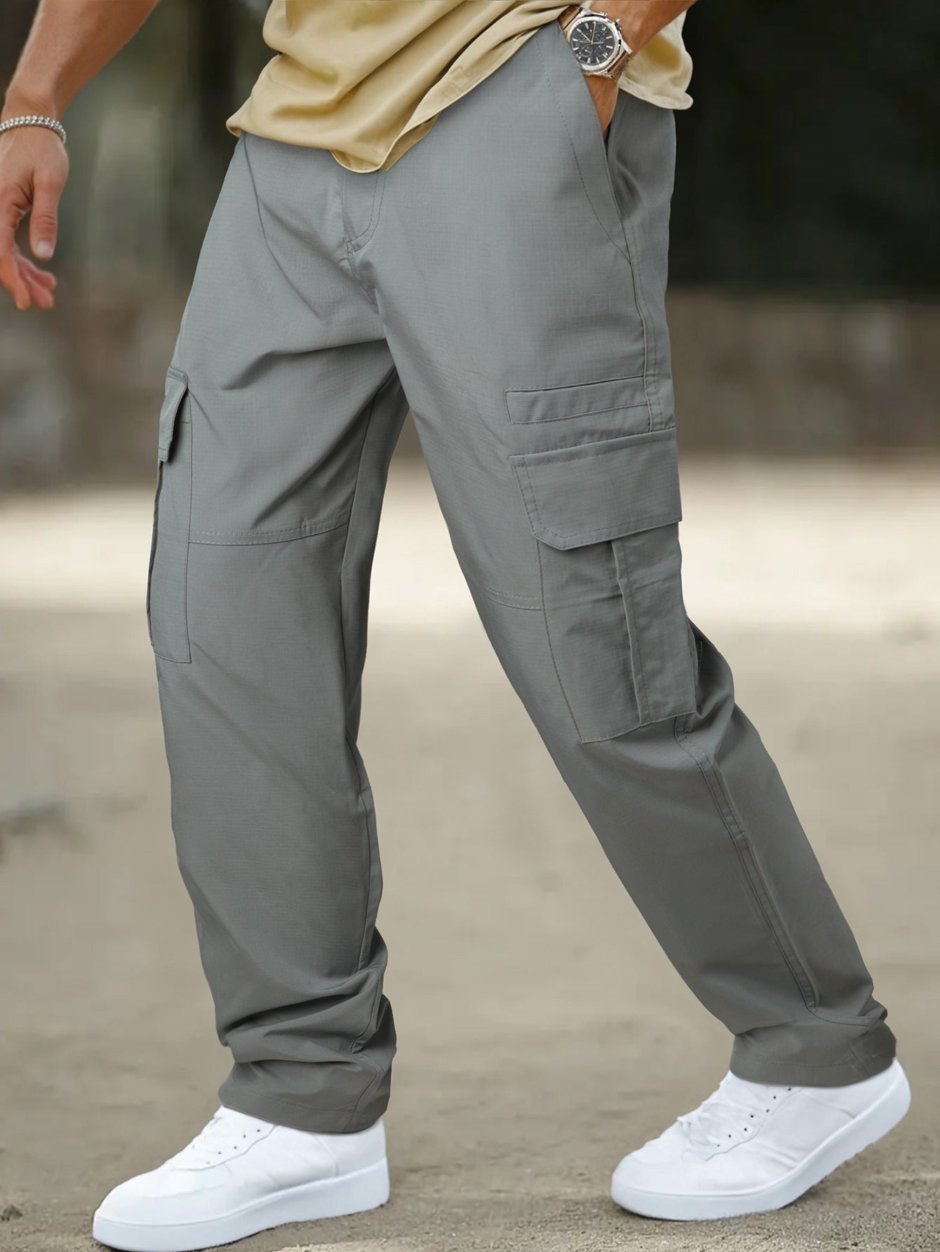 Plus Size Men's Multi-Pocket Loose Cargo Pants 8