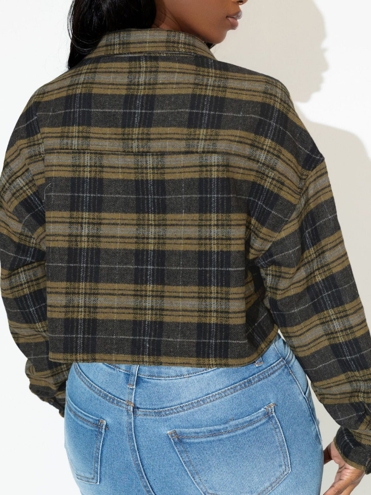 Women Fall and winter plaid shirt